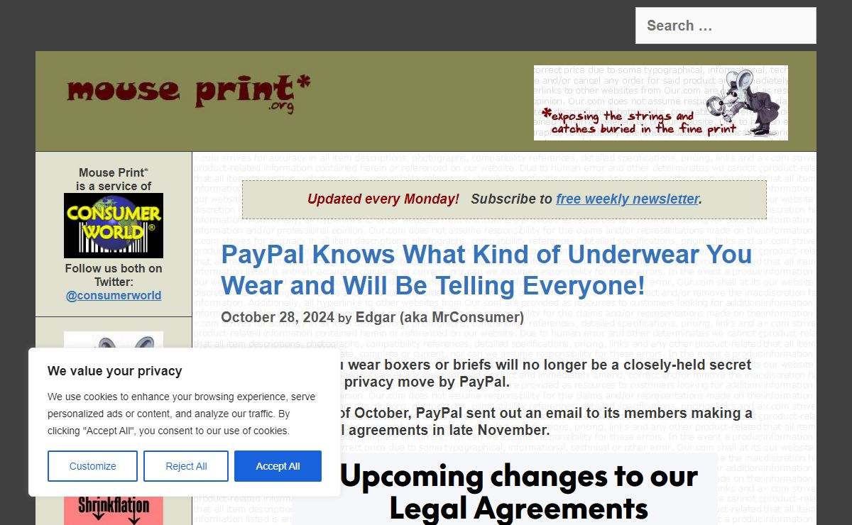 Mouse Print* – Exposing the strings and catches buried in the fine print.