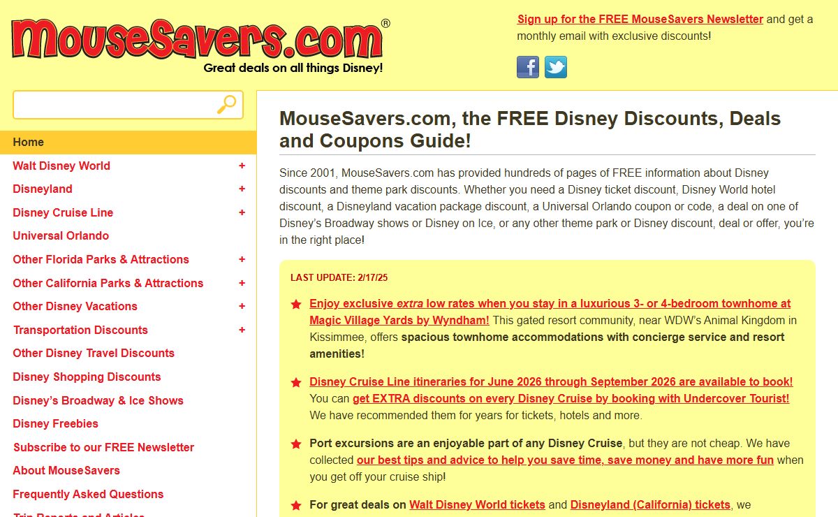 Disney discounts, deals & coupons guide - MouseSavers.com