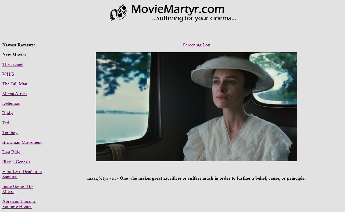 MovieMartyr.com - Suffering for your cinema...