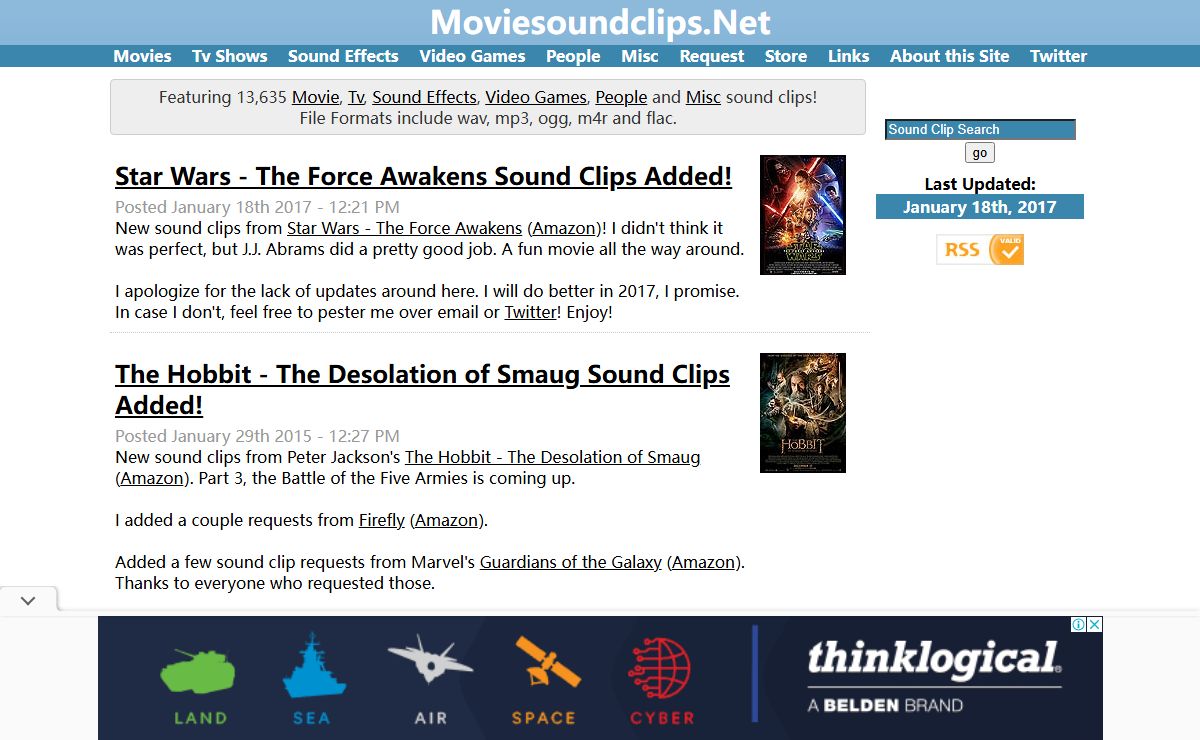Movie Sound Clips! - Audio sound clips from movies, tv, video games, people and sound effects.