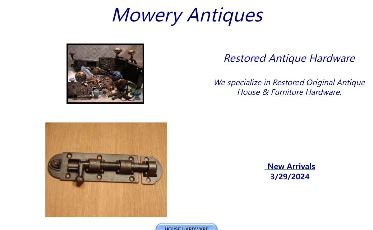 Mowery Antiques House and Furiture Hardware