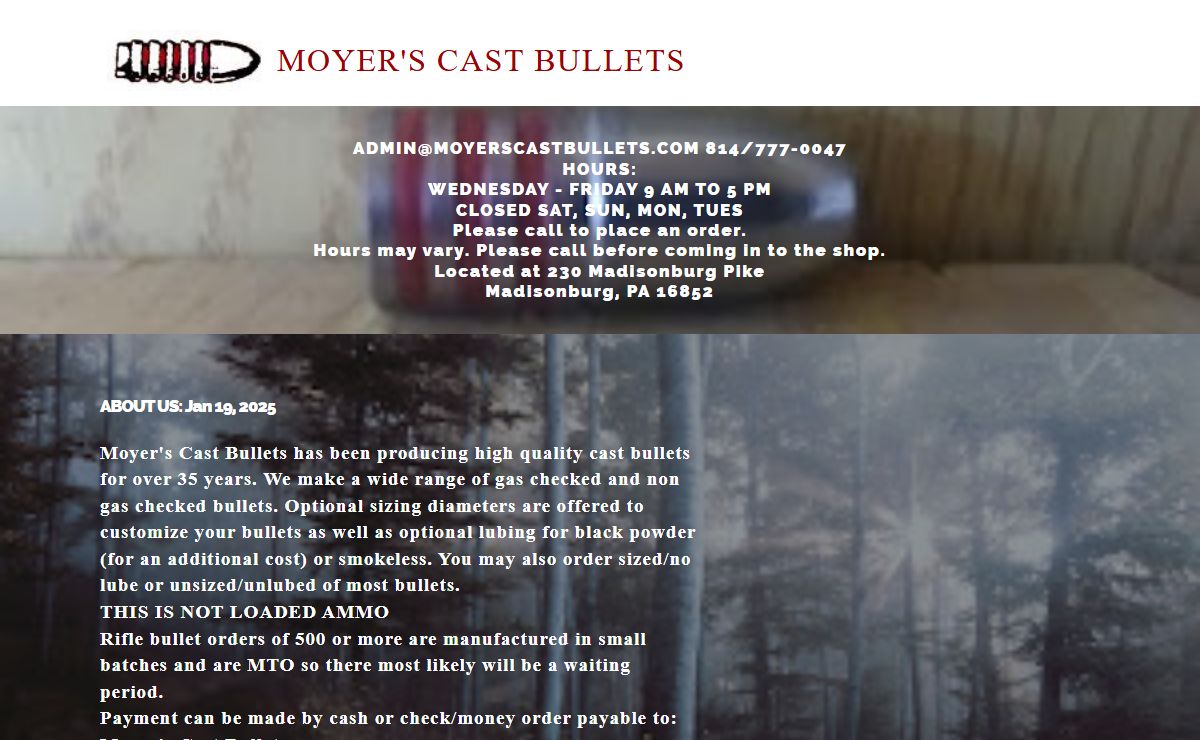 MOYERS CAST BULLETS