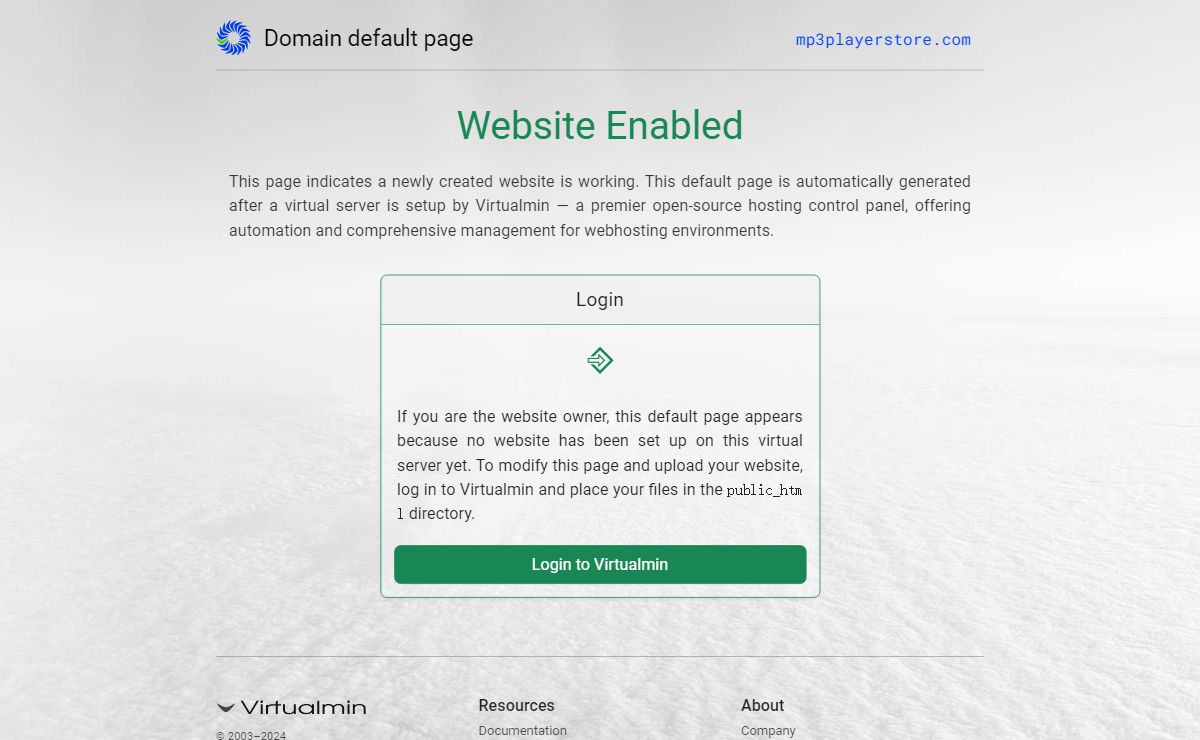 mp3playerstore.com — Domain default page