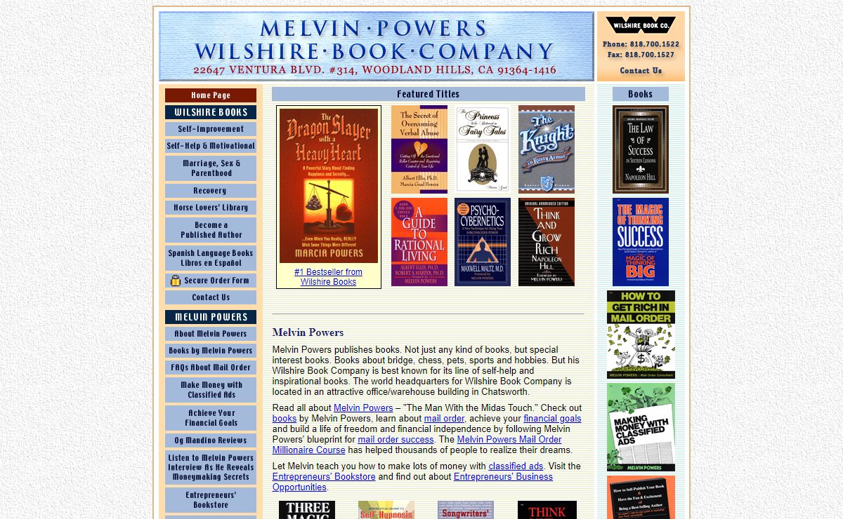 Melvin Powers Wilshire Book Company - Home Page