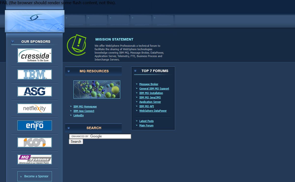Welcome to MQSeries.net - Serving IBM WebSphere MQ Professionals Worldwide