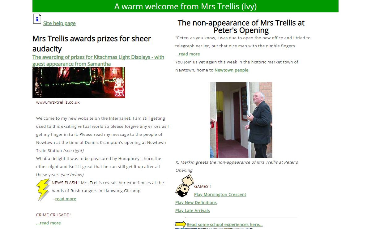 Mrs Trellis of North Wales - Welcome to the official Mrs Ivy Trellis website