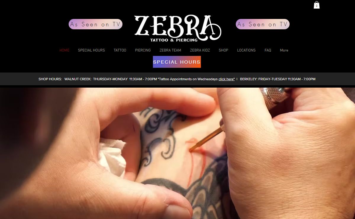 Zebra Tattoo & Body Piercing | Bay Area, CA | United States