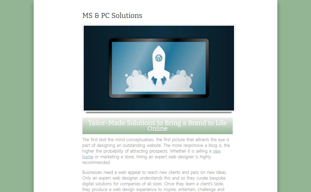 Website Design & Rental | SEO | CMS | Homepage - MS & PC Solutions