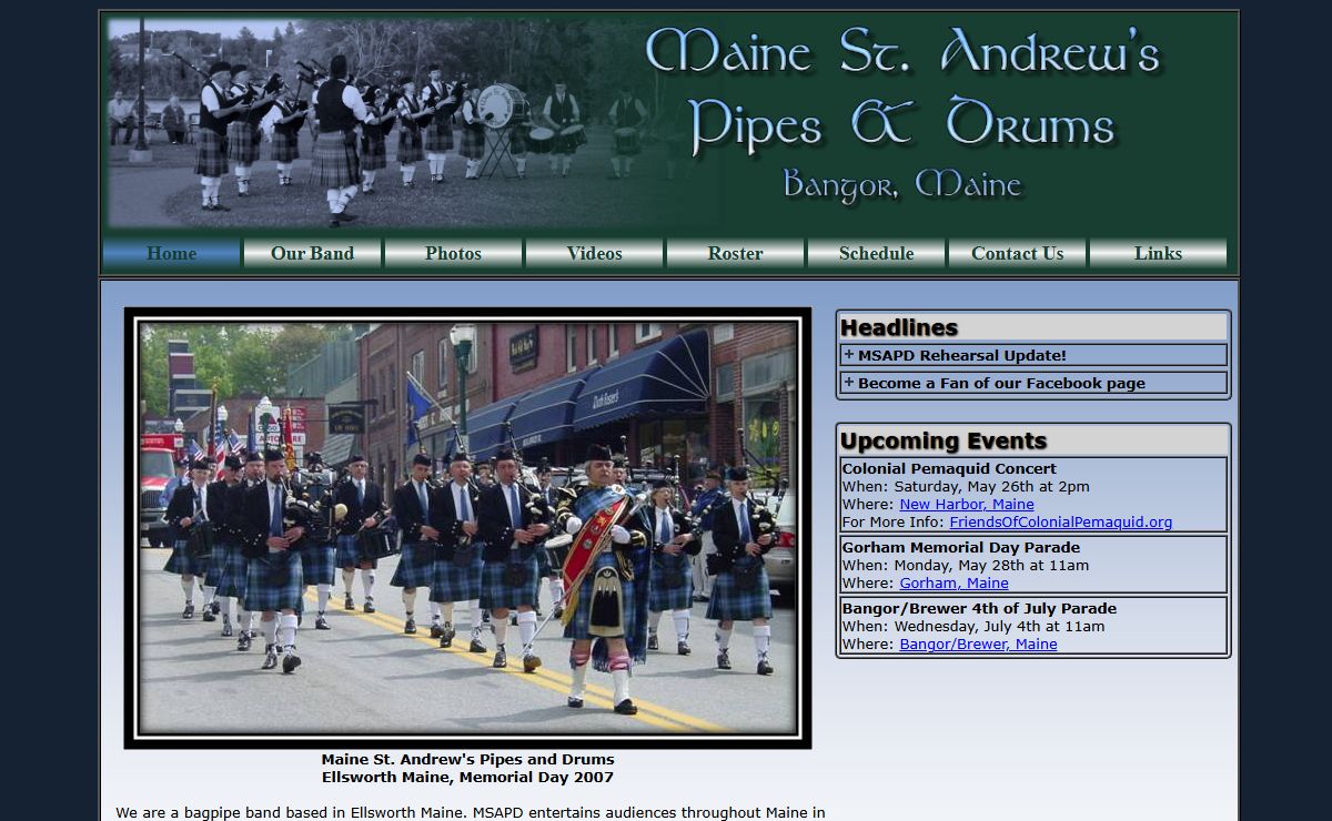 Maine St. Andrew's Pipes and Drums - Home Page