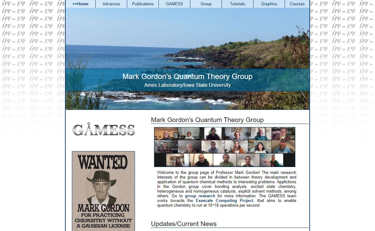 Gordon Group/GAMESS Homepage