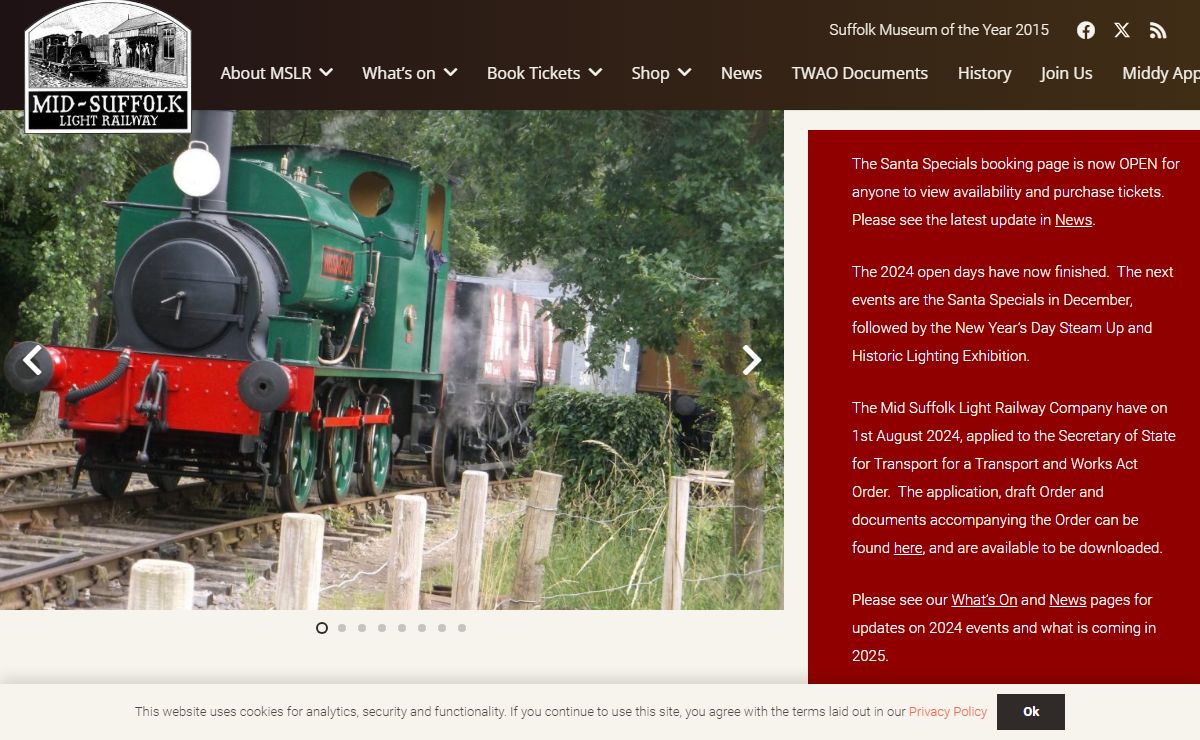 Mid-Suffolk Light Railway - Suffolk's only standard gauge heritage railway