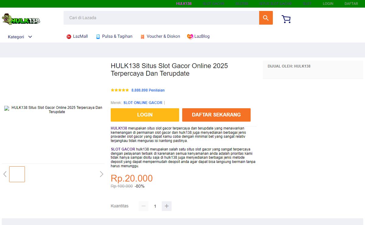 HULK138 Situs Slot Gacor Online 2025 Terpercaya Dan Terupdate