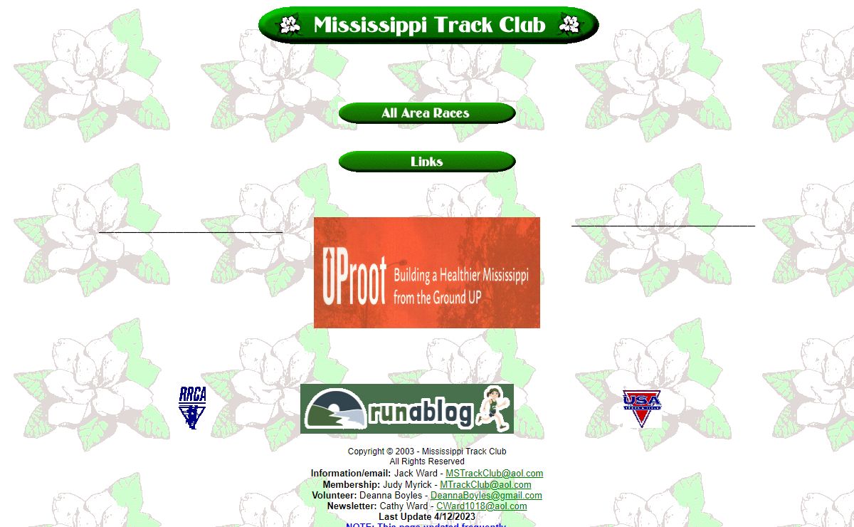 Mississippi Track Club home page 8-4-20