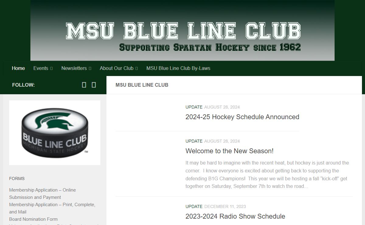 MSU Blue Line Club – Supporting Spartan Hockey since 1962