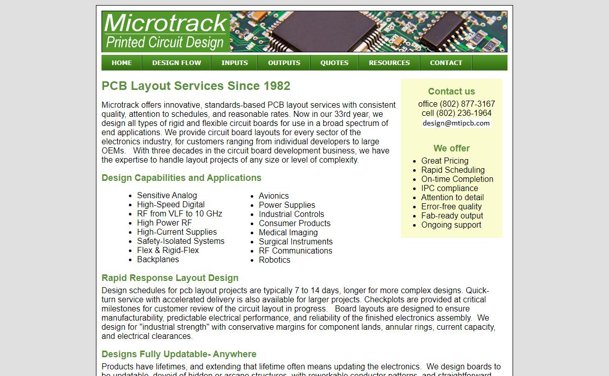 PCB layout quotes- Microtrack