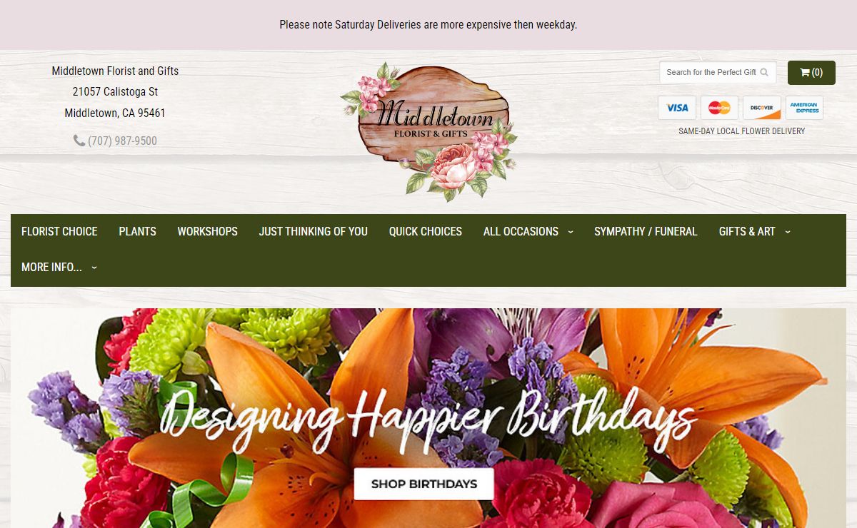 Middletown Florist | Middletown CA Flower Shop | Middletown Florist and Gifts