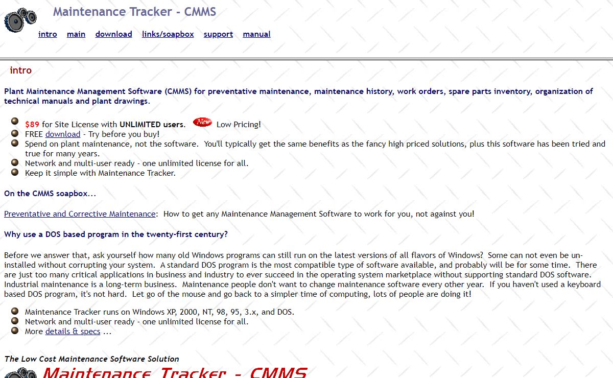Maintenance Tracker - CMMS plant maintenance software