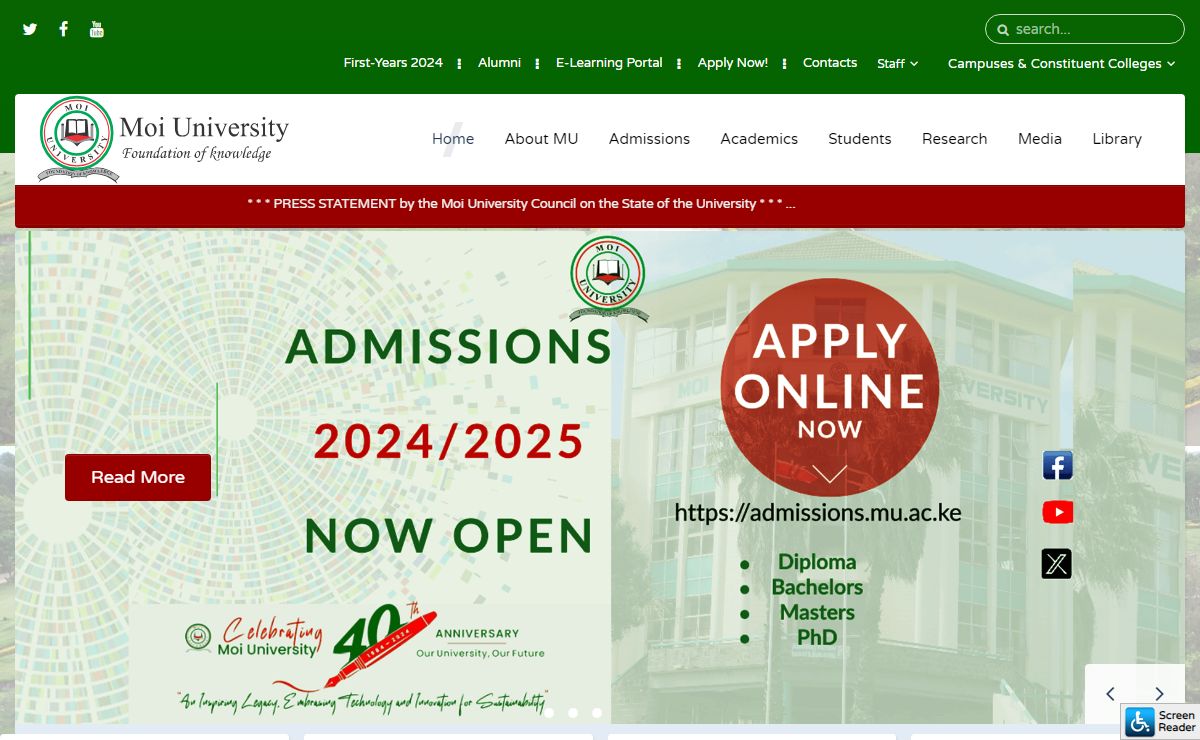 Welcome｜Moi University