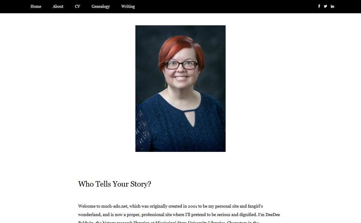 DeeDee Baldwin – Librarian, History Detective, Nerd