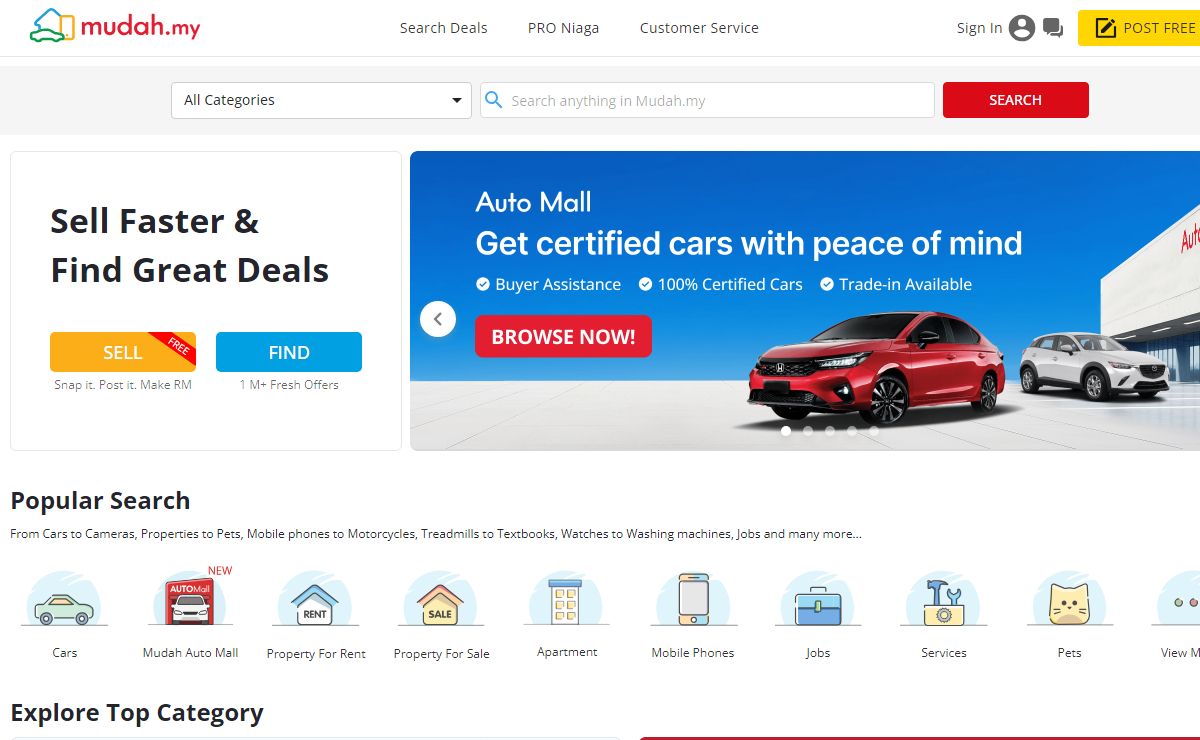 Mudah.my | Malaysia’s Largest Marketplace | Buy & Sell New And Used Items Online