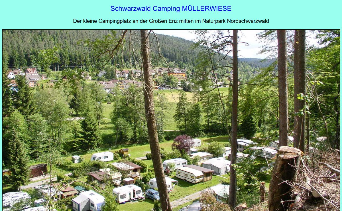 Schwarzwald Camping auf dem kleinen Campingplatz Müllerwiese in Enzklösterle