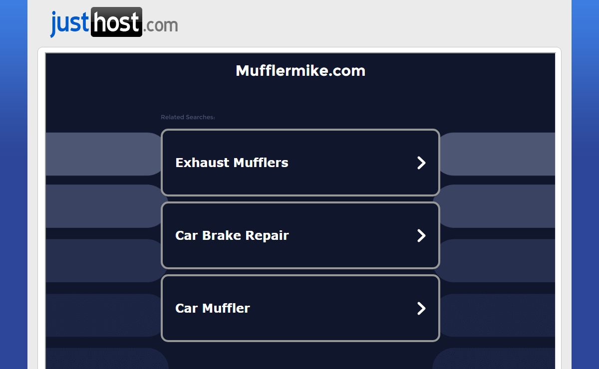 Welcome mufflermike.com - Justhost.com