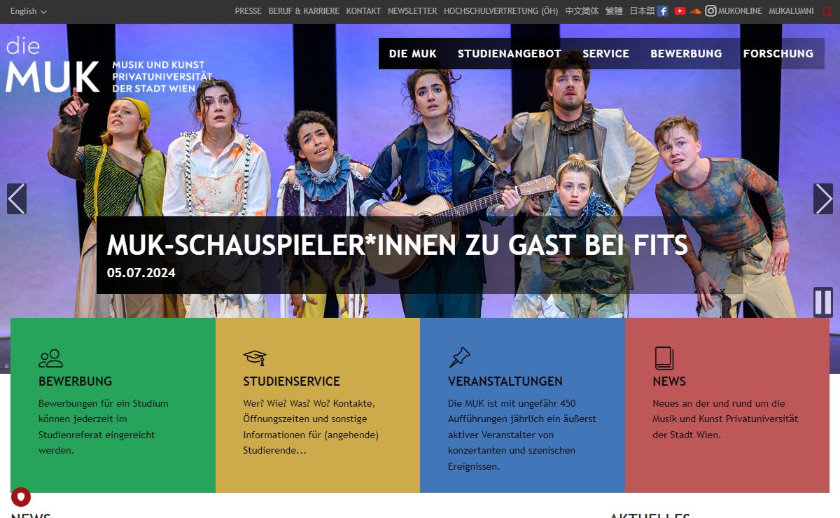 Home - Musik und Kunst Privatuniversität der Stadt Wien