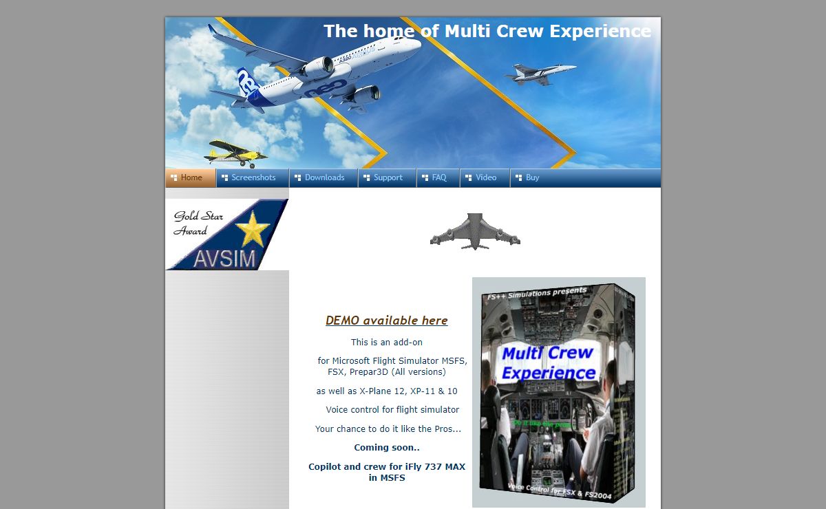 Multi Crew Experience Website - Home