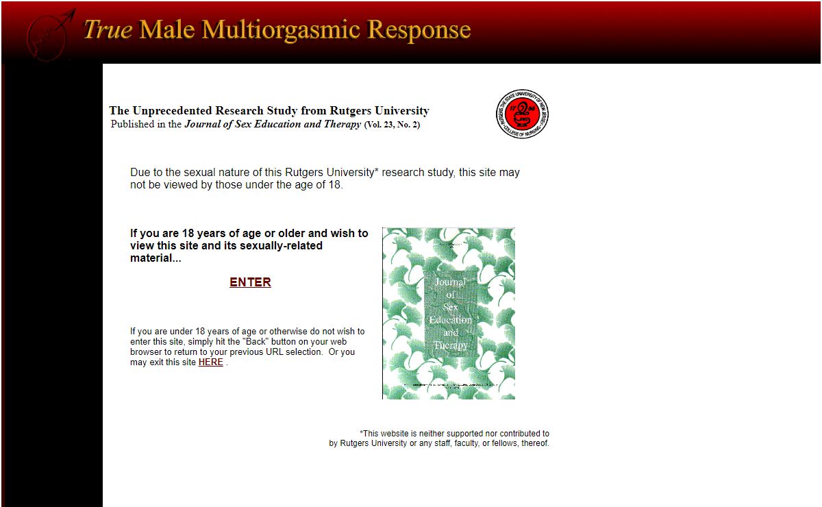 True Male Multiorgasmic Response -- Beyond the Myth