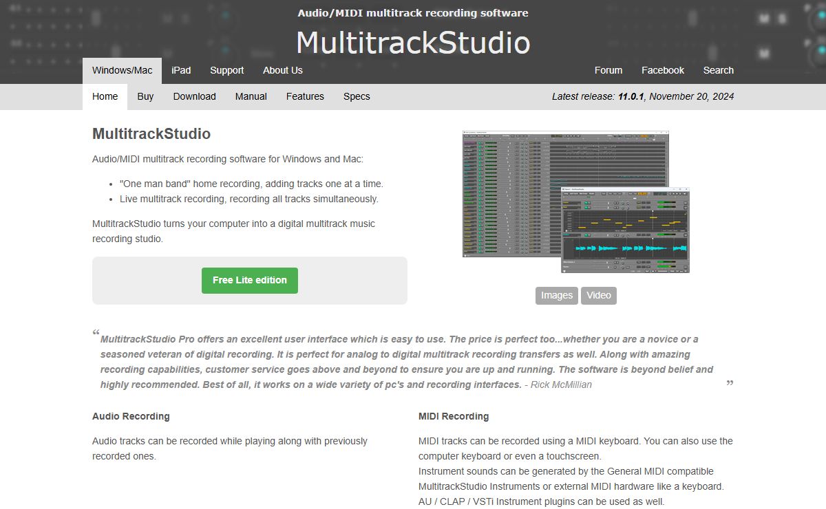 MultitrackStudio - Audio/MIDI Multitrack Recording Software