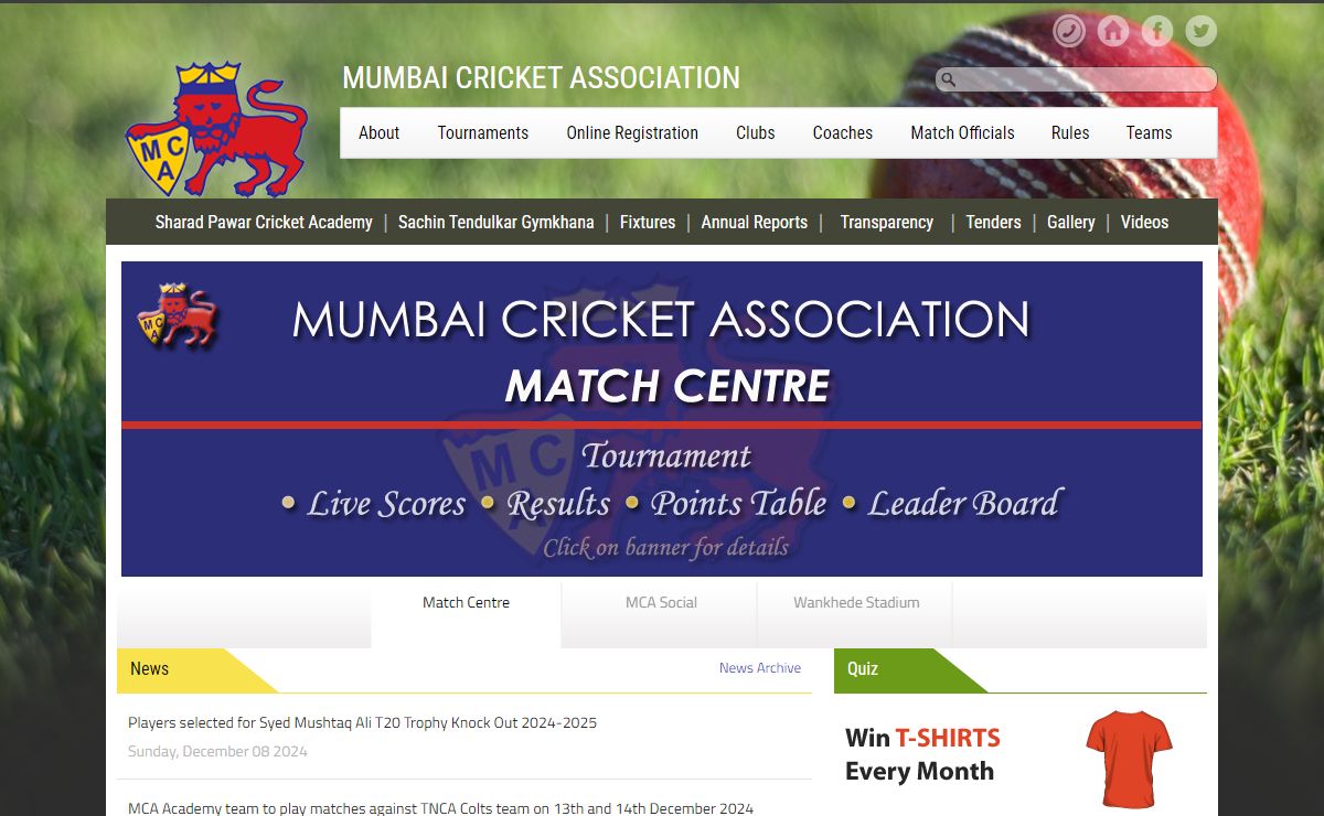 MCA :: Mumbai Cricket Association