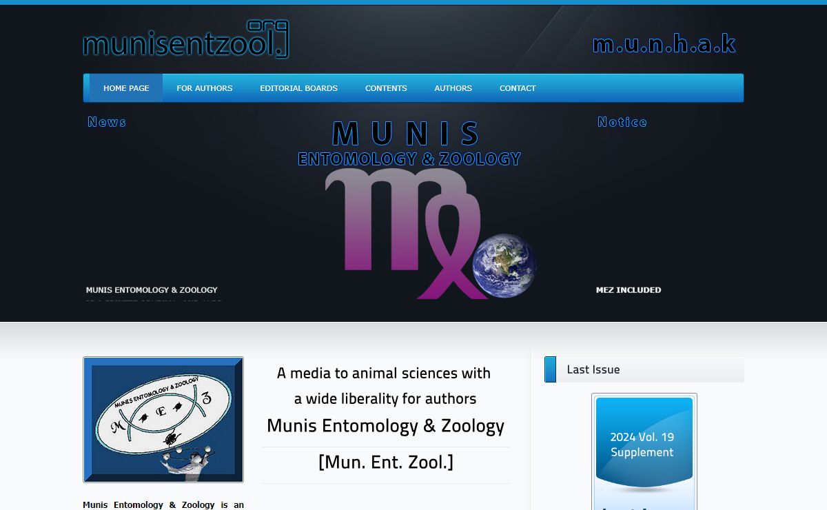 Munis Entomology & Zoology Journal - Home Page