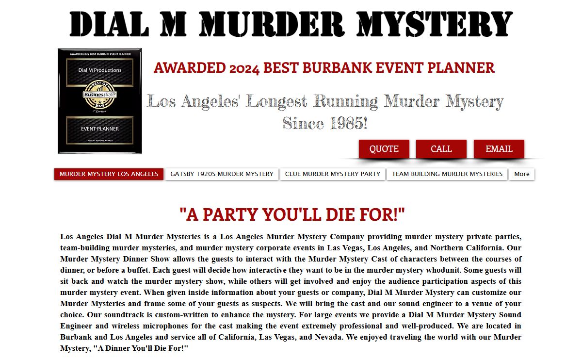 Dial M Murder Mystery & Team Building Murder Mysteries | Los Angeles & Las Vegas