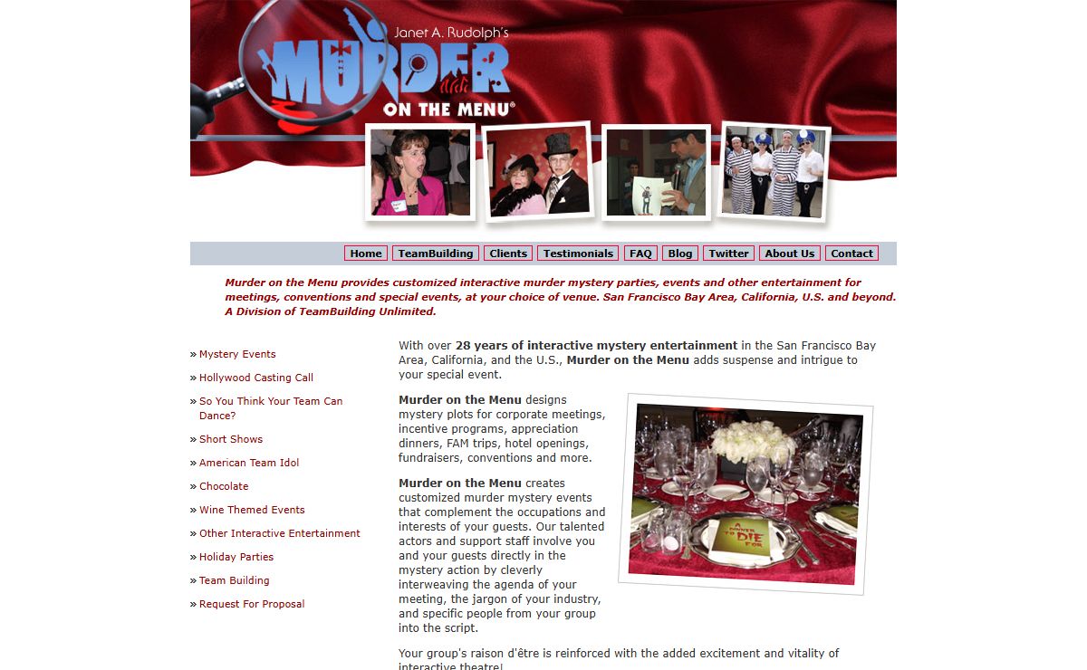 Murder on the Menu: interactive murder mystery dinner theater party event company