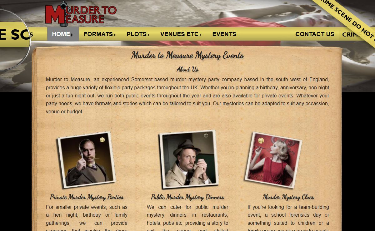 Murder to Measure|Somerset/South West UK Murder Mystery Parties