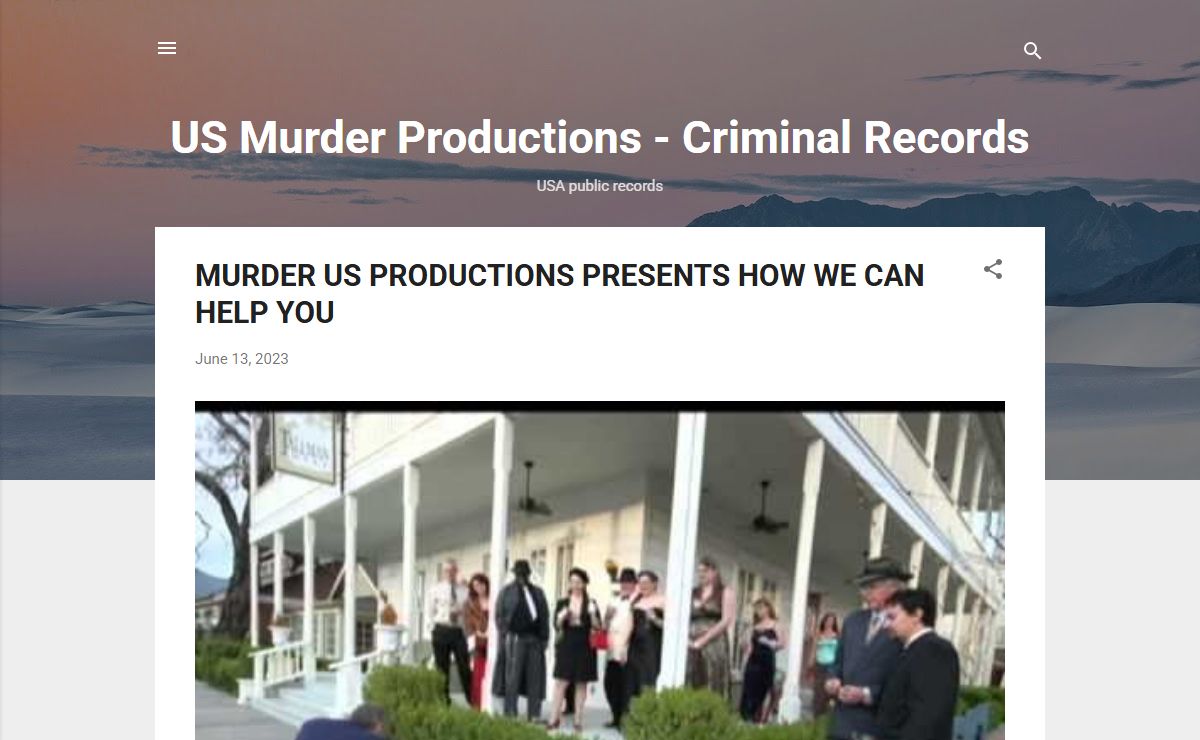 US Murder Productions - Criminal Records