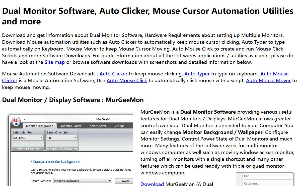 Dual Monitor Software, Auto Mouse Click, Auto Clicker, Mouse Mover Utility