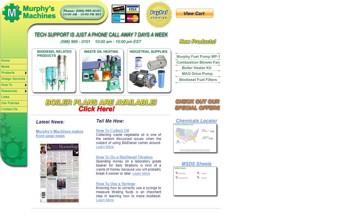 Murphy's Machines - Construction Plans For BioDiesel Processor Systems, Waste Oil Heating