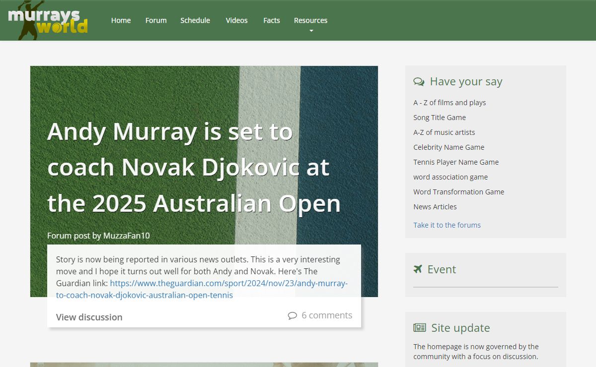 Andy Murray - The Original Fan Site