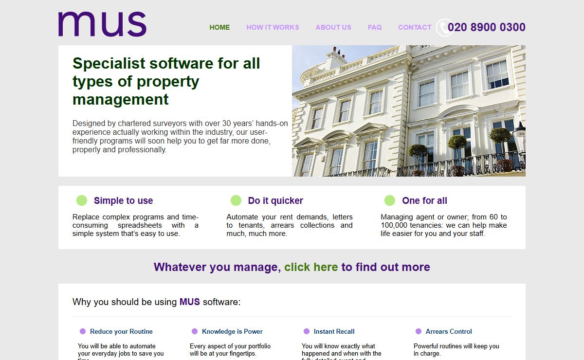 Property Management Software Specialists, Commercial Property Management, Commercial Letting, Renting And Tenancy Property Management Software - MUS