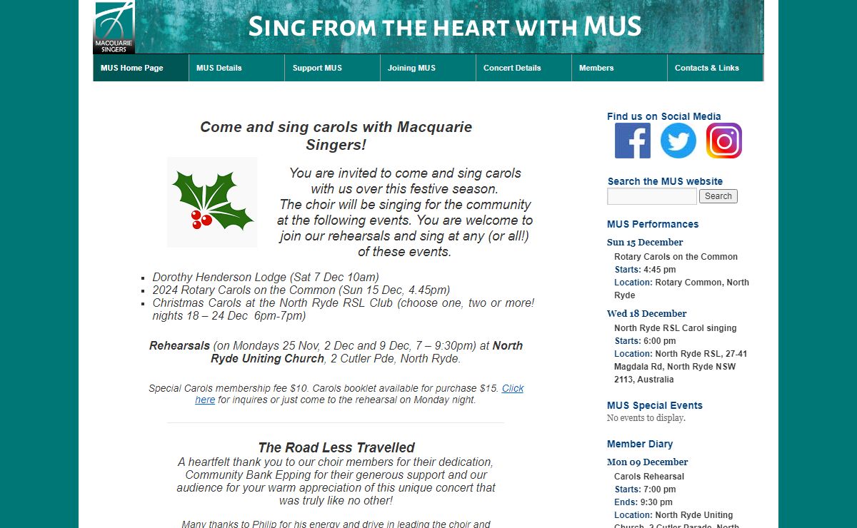 Macquarie Singers | A Choir for the community around Ryde and beyond