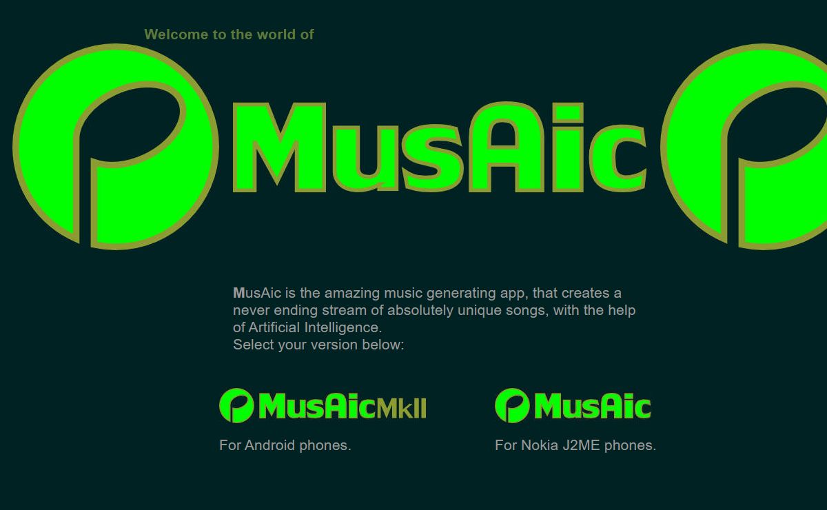 MusAic - The smartphone app that creates a never ending stream of free music, using Artificial Intelligence (AI).