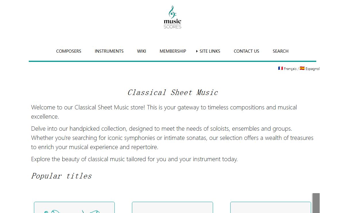 Classical Sheet Music - Music-Scores.com