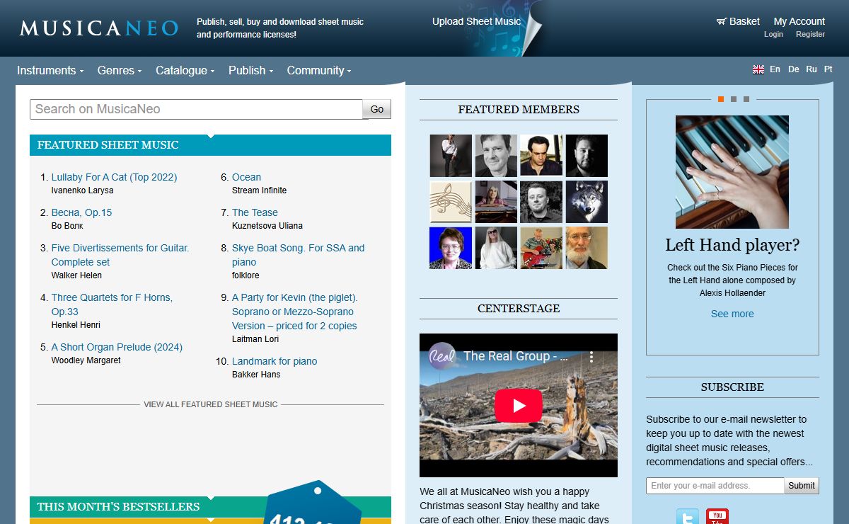 Sheet Music at MusicaNeo | Digital Sheet Music Downloads | Online Scores