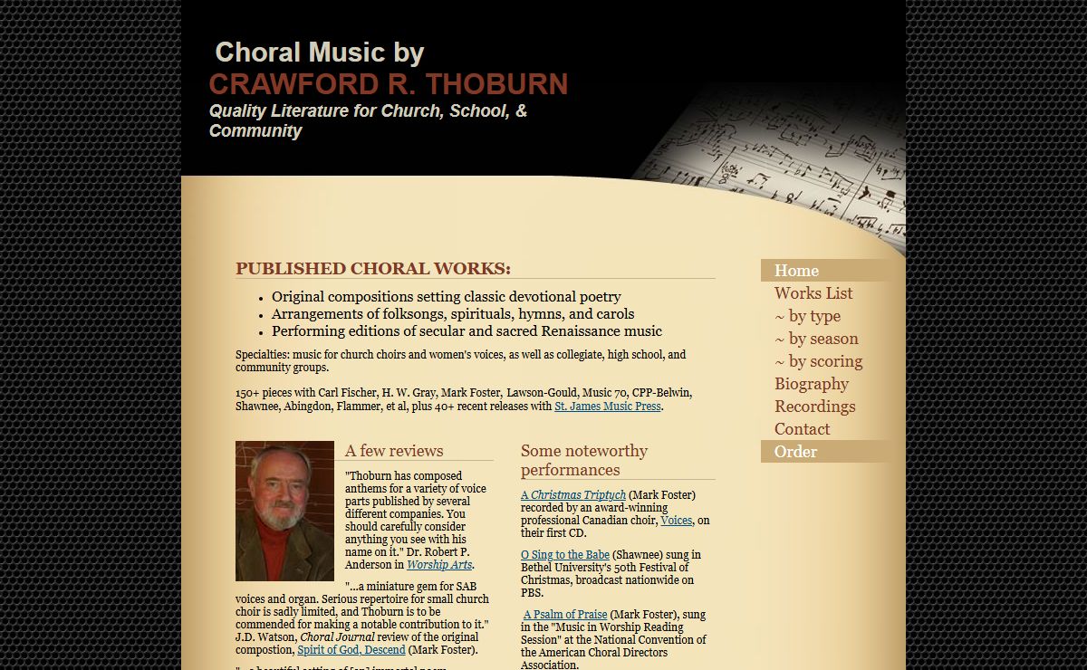 Choral Music by Crawford R. Thoburn - Home