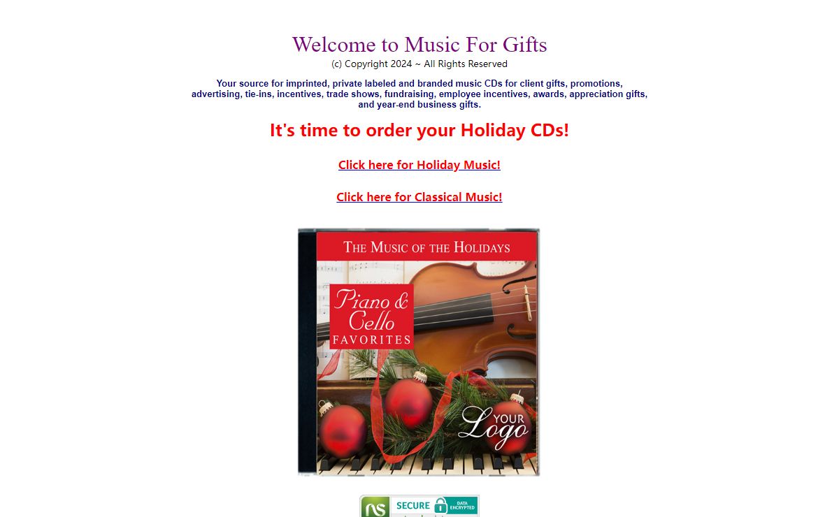 Music For Gifts - Your Source For Imprinted Music CDs