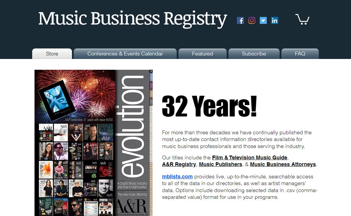 A&R Executives | Music Supervisors | Film & TV Music | Music Business Registry