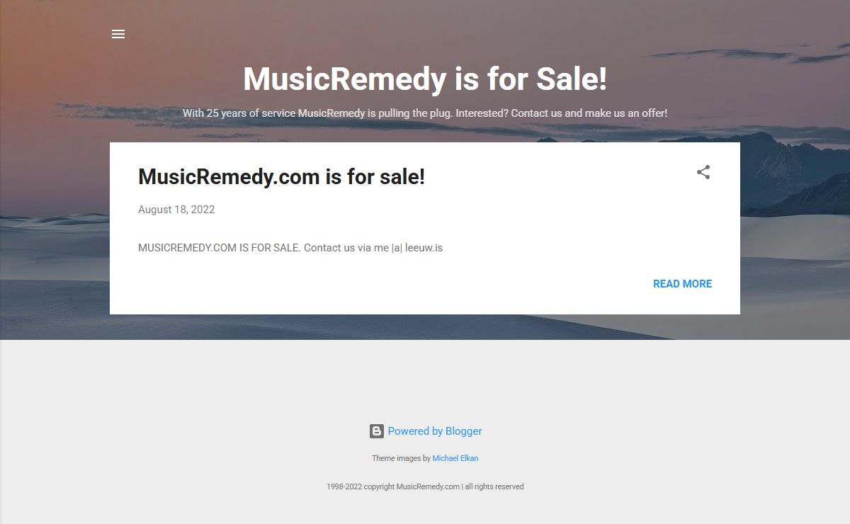 MusicRemedy is for Sale!