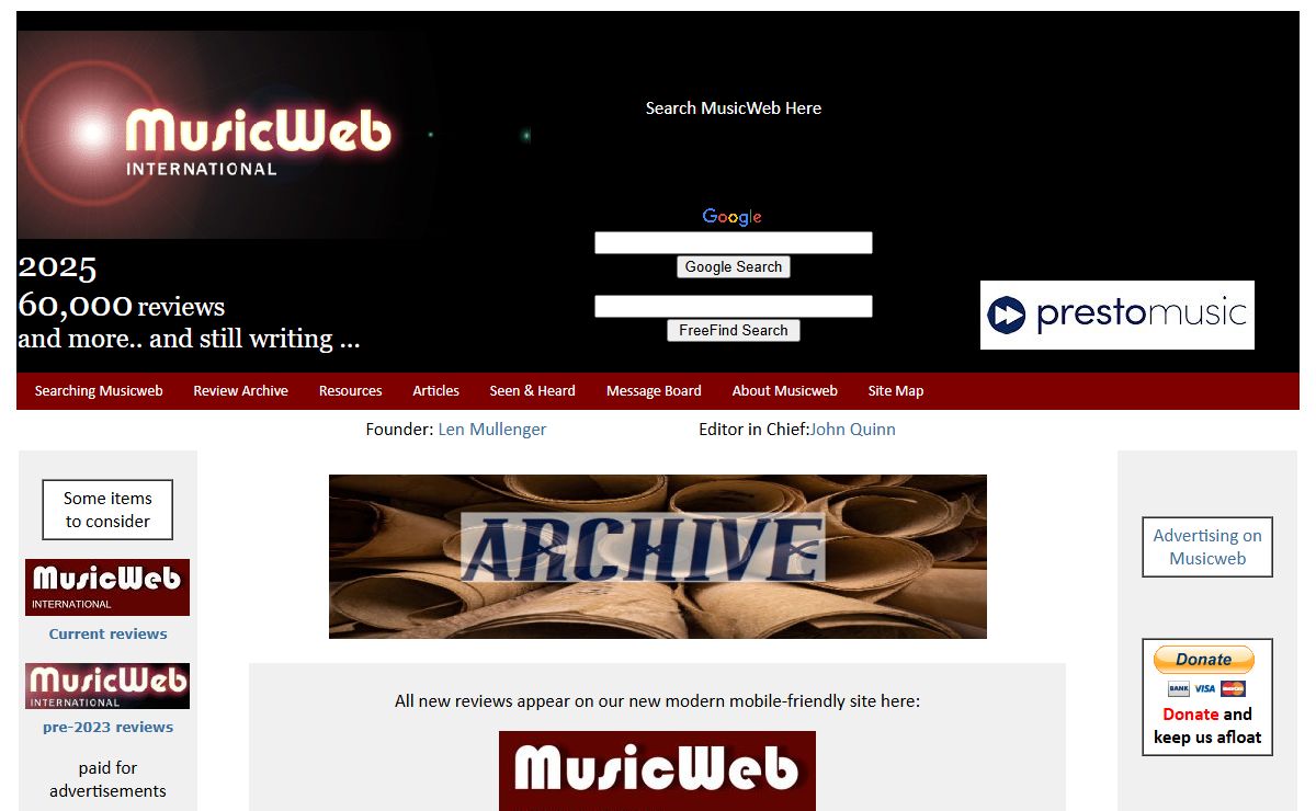 MusicWeb Archive: Classical Music Reviews & Resources