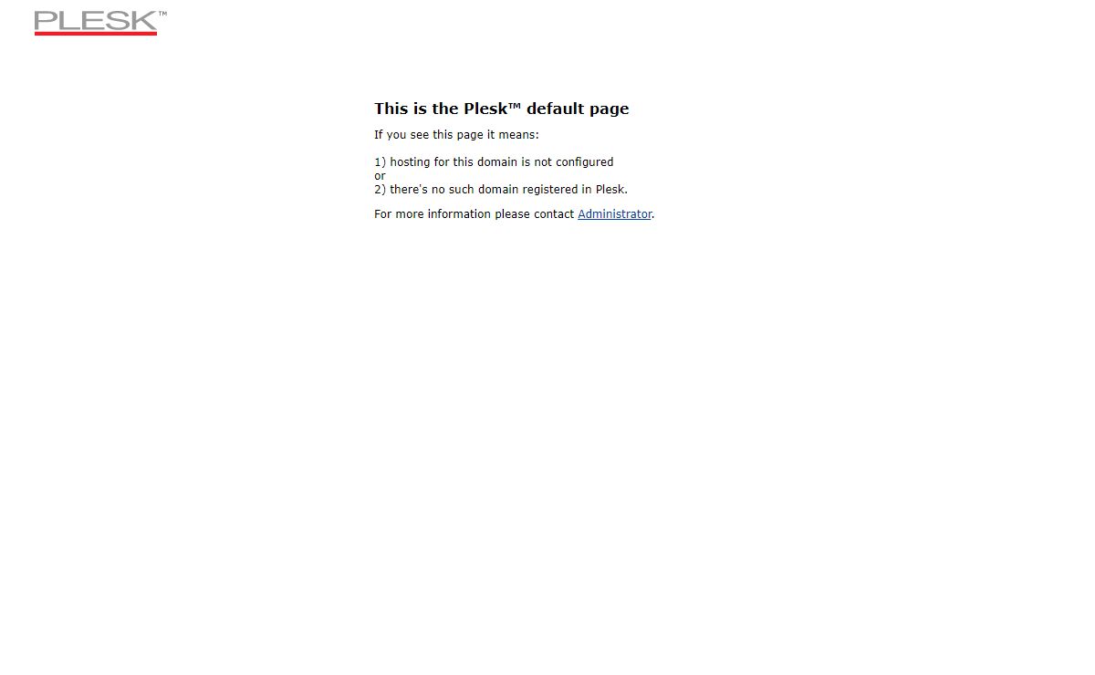 Default PLESK Page
